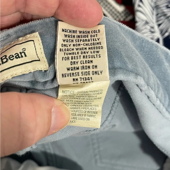 L.L. Bean Vintage High Rise Mom Pants - Size 16 - Light Blue/ Green - Velvet - Picture 6 of 7